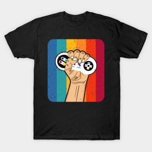 Retro Gaming Hand With Controller Gamer T-Shirt